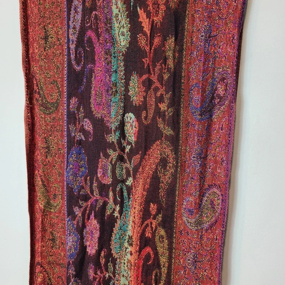 Sacred Threads Soft Scarf Fringe Patchwork Paisley Boho Art Gypsy 70